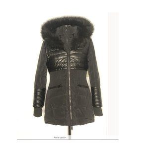 Winter Coat w/Leather-Like Feat